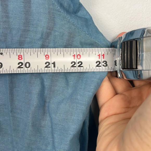 Soft Surroundings floral striped pleated lightweight v-neck tunic size large - Picture 6 of 10